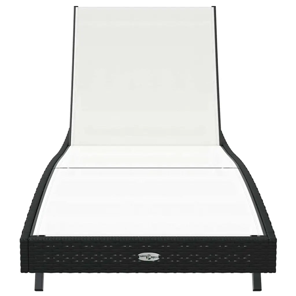 Lettino da sole Nero e Bianco 197 x 70 x 82 cm polyrattan 42009978