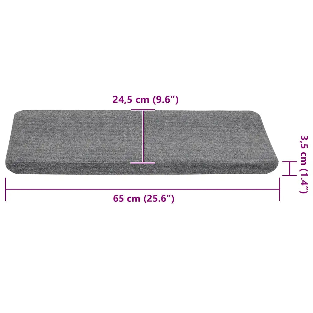 Tappetini Autoadesivi per Scale 15 pz | Gradini per Scale 65x24,5x3,5 cm Grigio