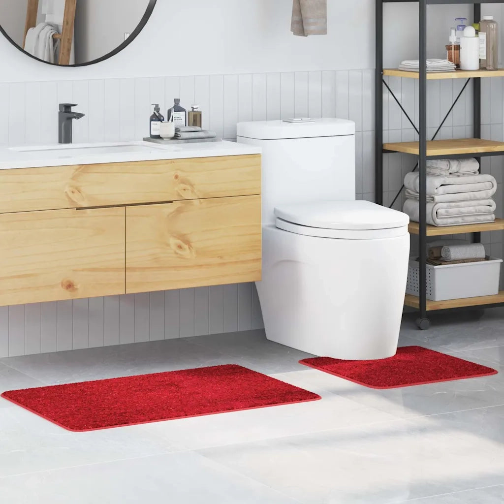 Set di tappetini antiscivolo per il bagno 2 pcs Rosso PP 4019858