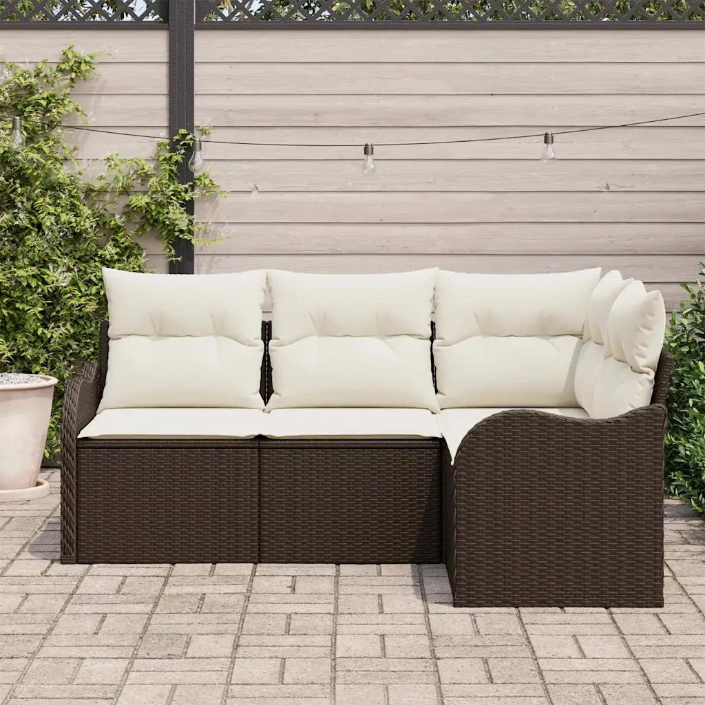 Set Divano da Giardino | Set Salotto da Giardino Marrone polyrattan