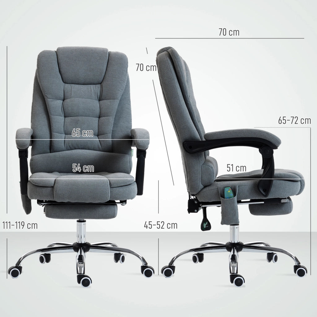 Poltrona massaggiante e riscaldante da ufficio ¨C zephmum ¨C Grigio 65x70x111-119cm
