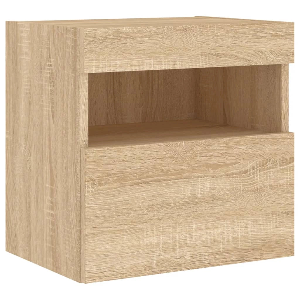 Set di mobili da 7 pezzi tra cui armadio credenza mobile TV parete attrezzata per soggiorno/camera da letto/soggiorno e luci a LED finitura rovere marrone Sonoma 02_0025374