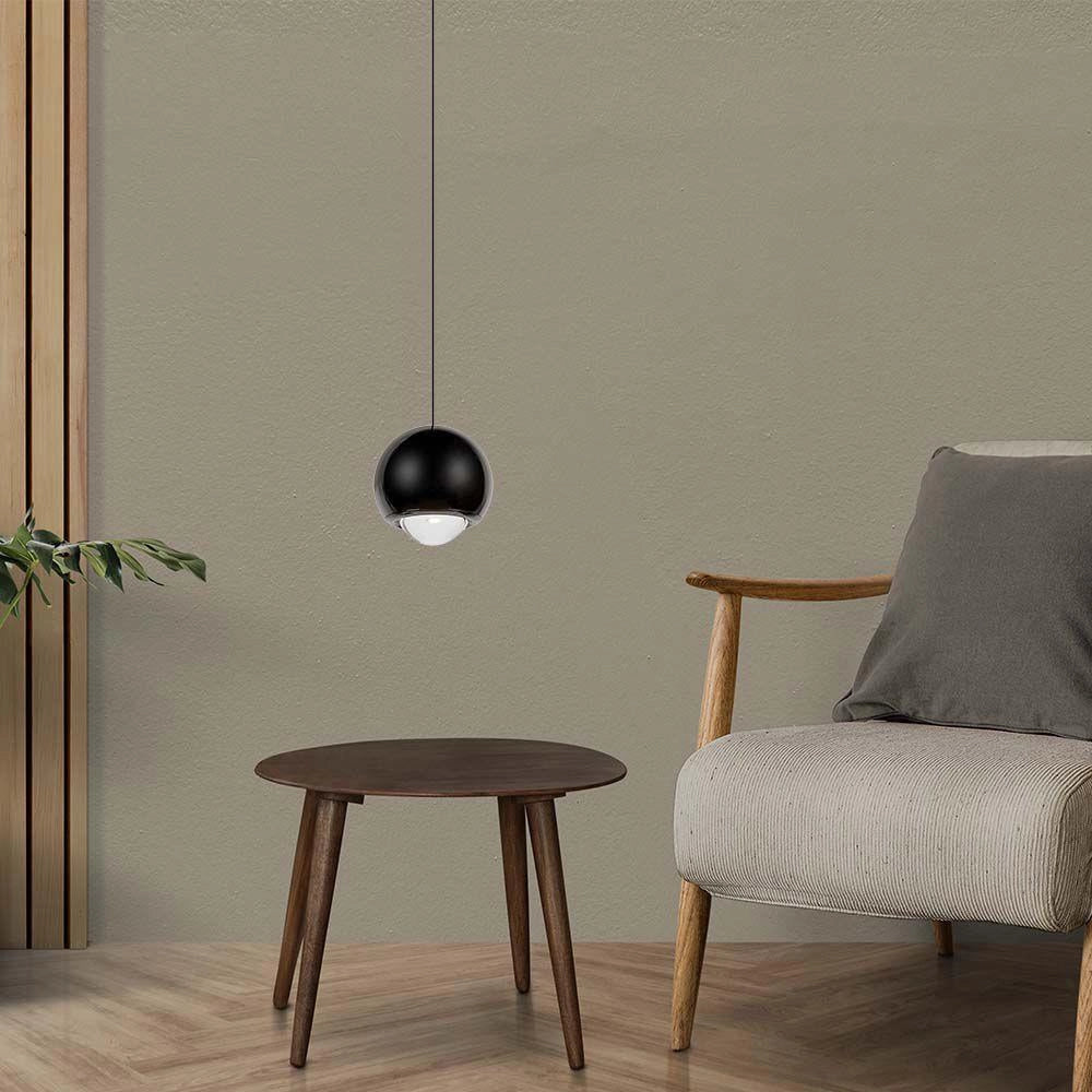 Lampada a sospensione nera sfera LED 6W 3000K V-TAC