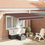 Tenda da Sole Retrattile Automatica con LED Marrone 300x250 cm 3310204