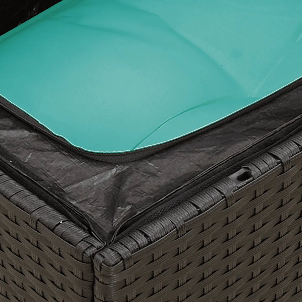 Set Divani da Giardino 5 pz con Cuscini Nero in Polyrattan 3255805