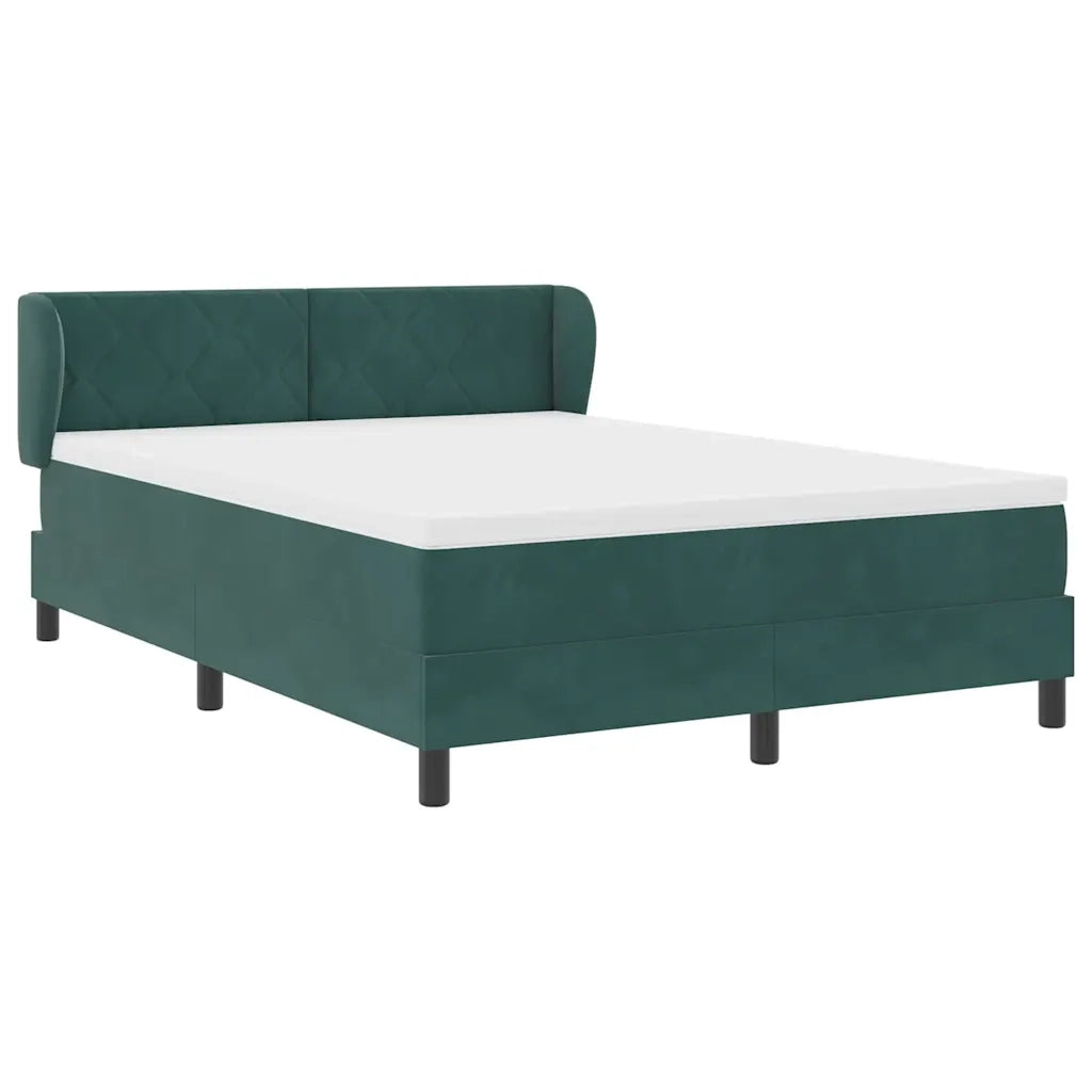 Letto a molle con testiera Verde scuro 140 x 200 cm Velluto 3340445