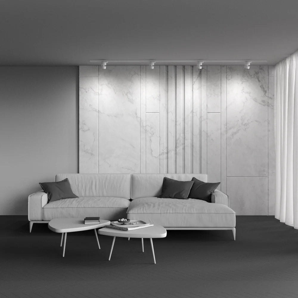 Maytoni Faretto da Binario Unity Onda 1 luce LED integrato bianco alluminio