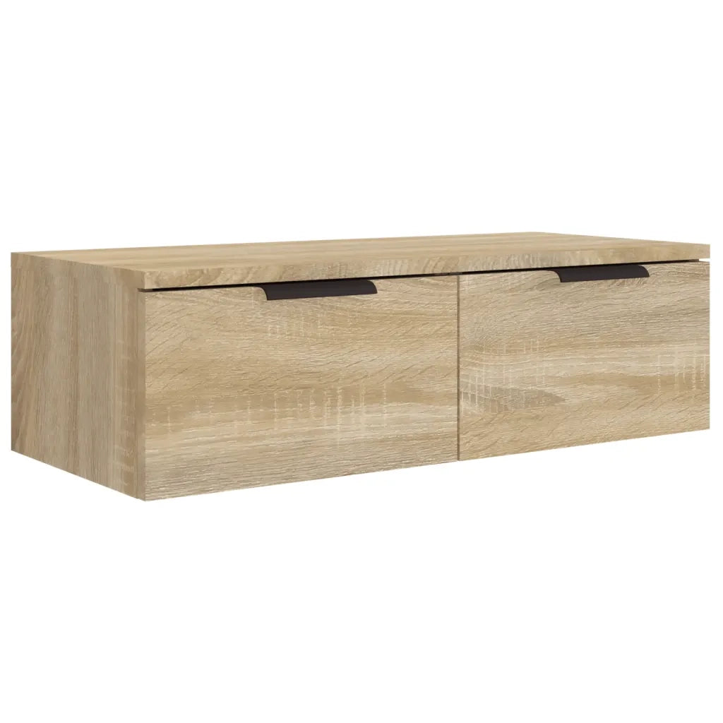 Set di 2 pensili classici da parete 68 x 30 x 20 cm con cassetti e vani portaoggetti interni in legno composito rovere Sonoma 02_0055224