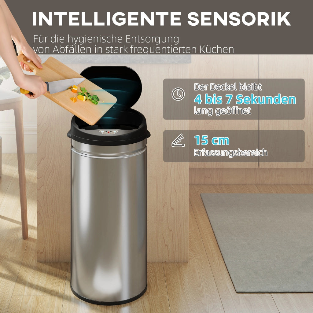 Pattumiera con sensore 42L ¨C Xylo ¨C acciaio inox chiusura soft-close