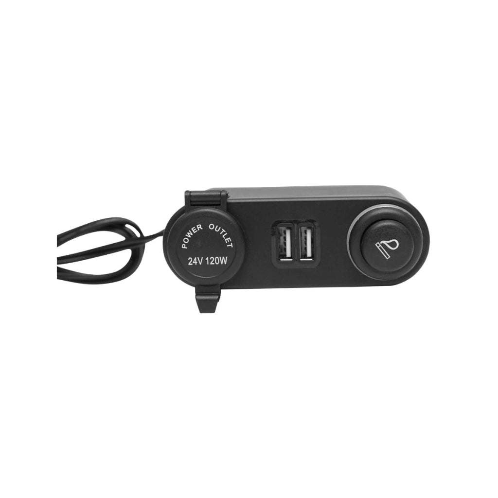 Multipresa per auto con presa da 24 V, accendisigari e 2x USB