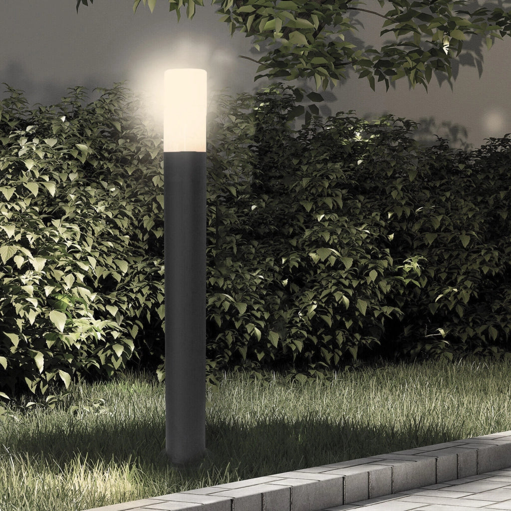 Lampione nero con attacco per Lampadine E27 illuminazione da esterno palo da giardino per sentieri IP65