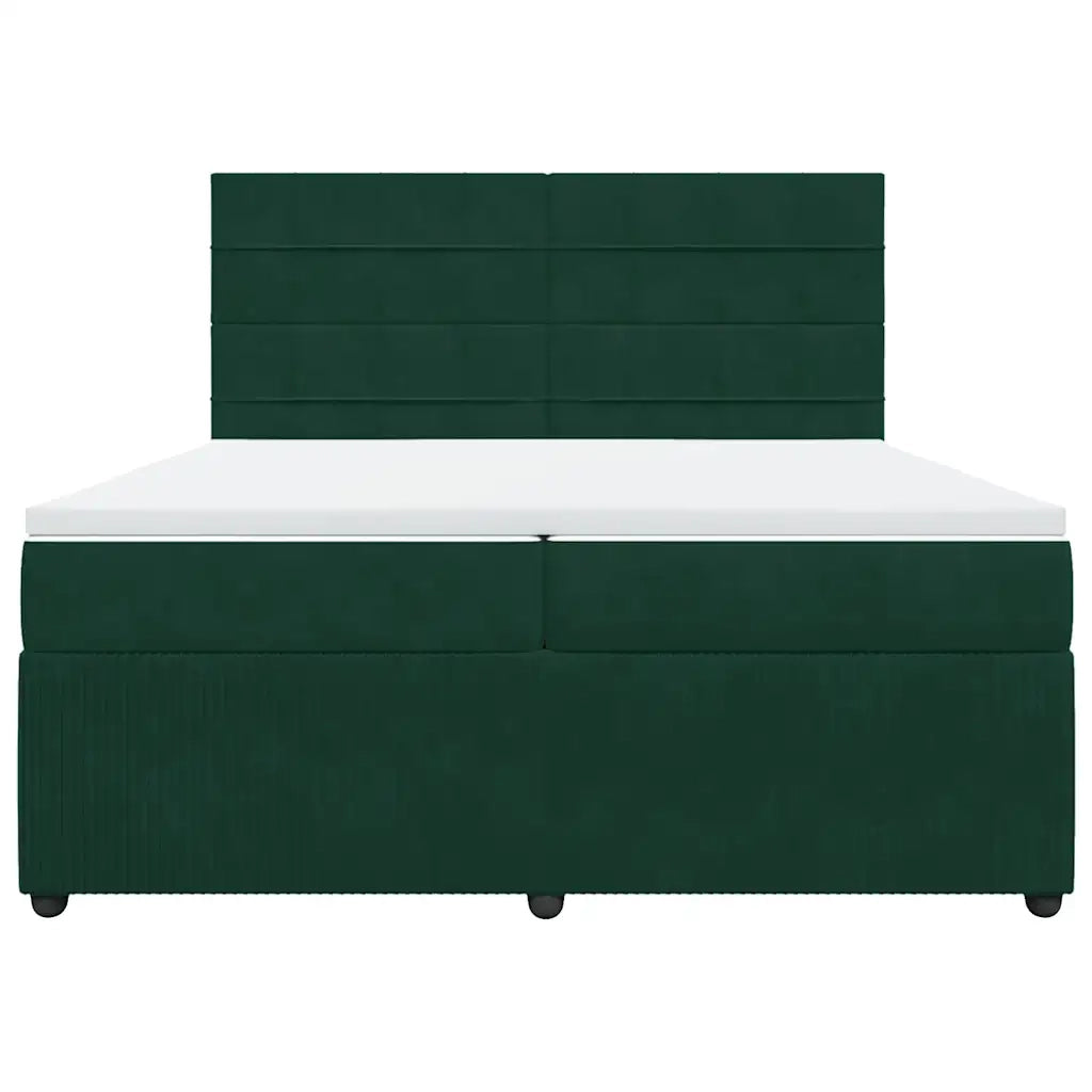 Giroletto a Molle con Materasso Verde Scuro 200x200 cm Velluto 3292433
