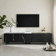 Cassettiera TV nera in truciolato lunghezza 180 cm