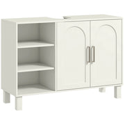 Mobile sottolavabo da bagno ¨C Xylo ¨C 2 ante, ripiani regolabili, 90x30x63 cm, crema