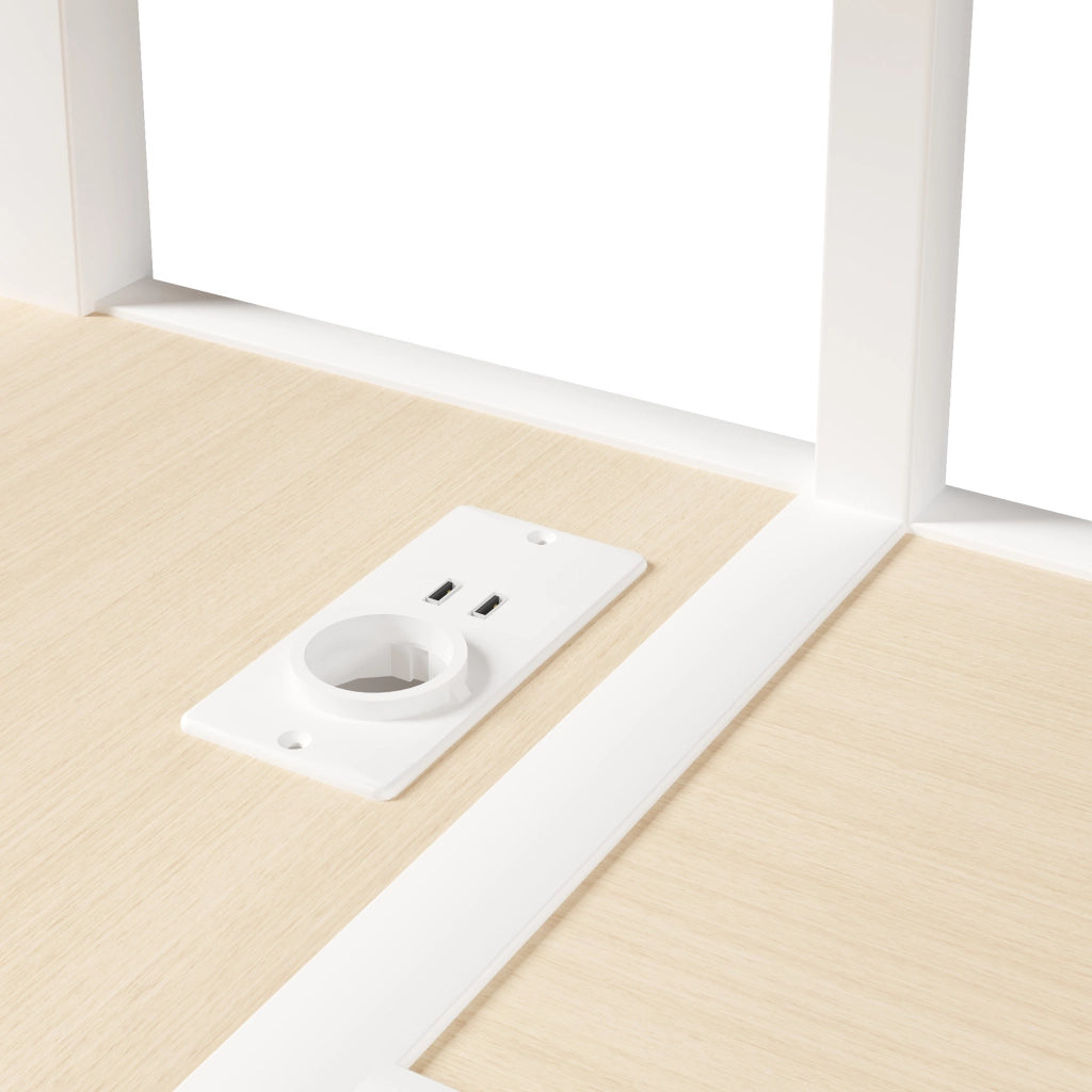 LETTO A CASTELLO 140x200 cm Bianco con scrivania, cassetti, LED