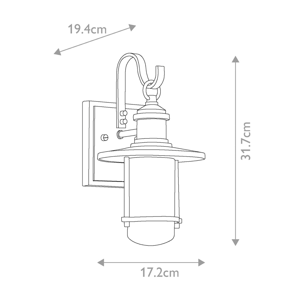 Applique esterna Riverwood zinco anticato E27 60W Kichler