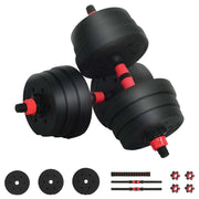 Set Manubri e Bilanciere 2-in-1 20 kg Nero e Rosso CFW3366902