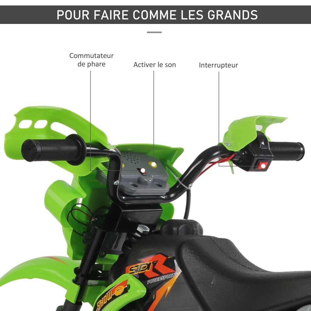 Moto Elettrica per Bambini ¨C Xylo ¨C 6V, Verde e Nero, 3-6 Anni