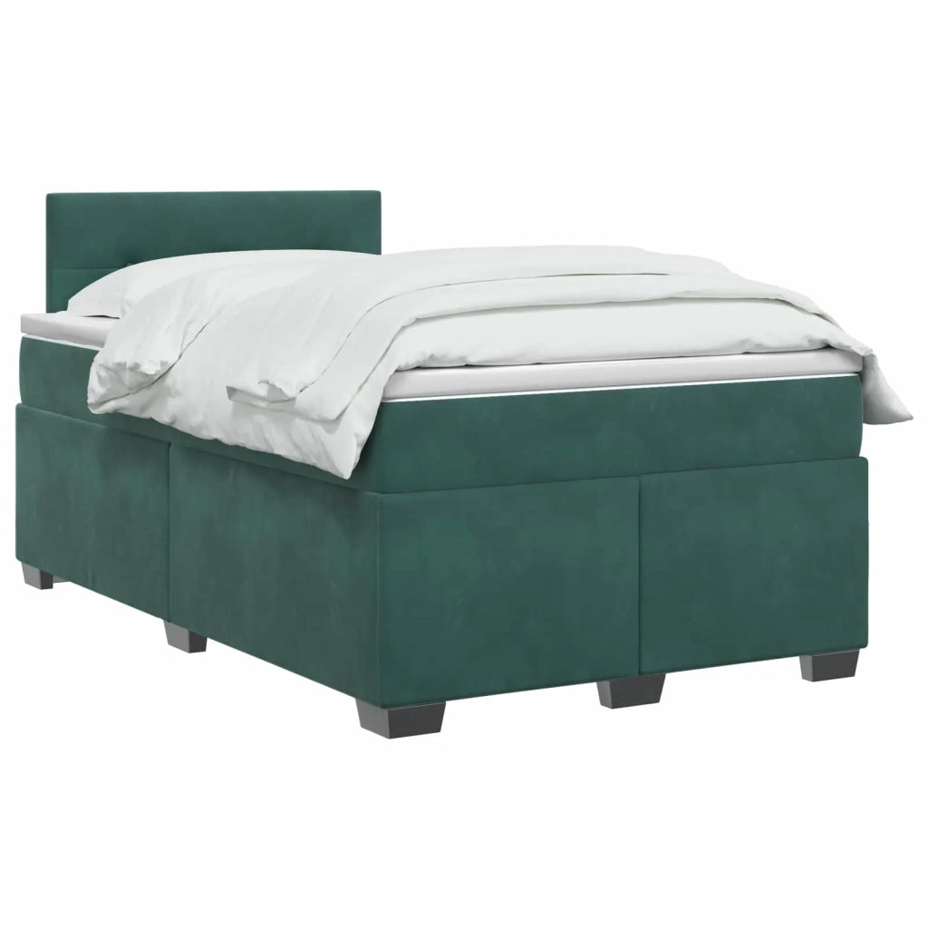 Letto con Box Spring, Materasso e LED Verde Scuro 120 x 190 cm 3452141