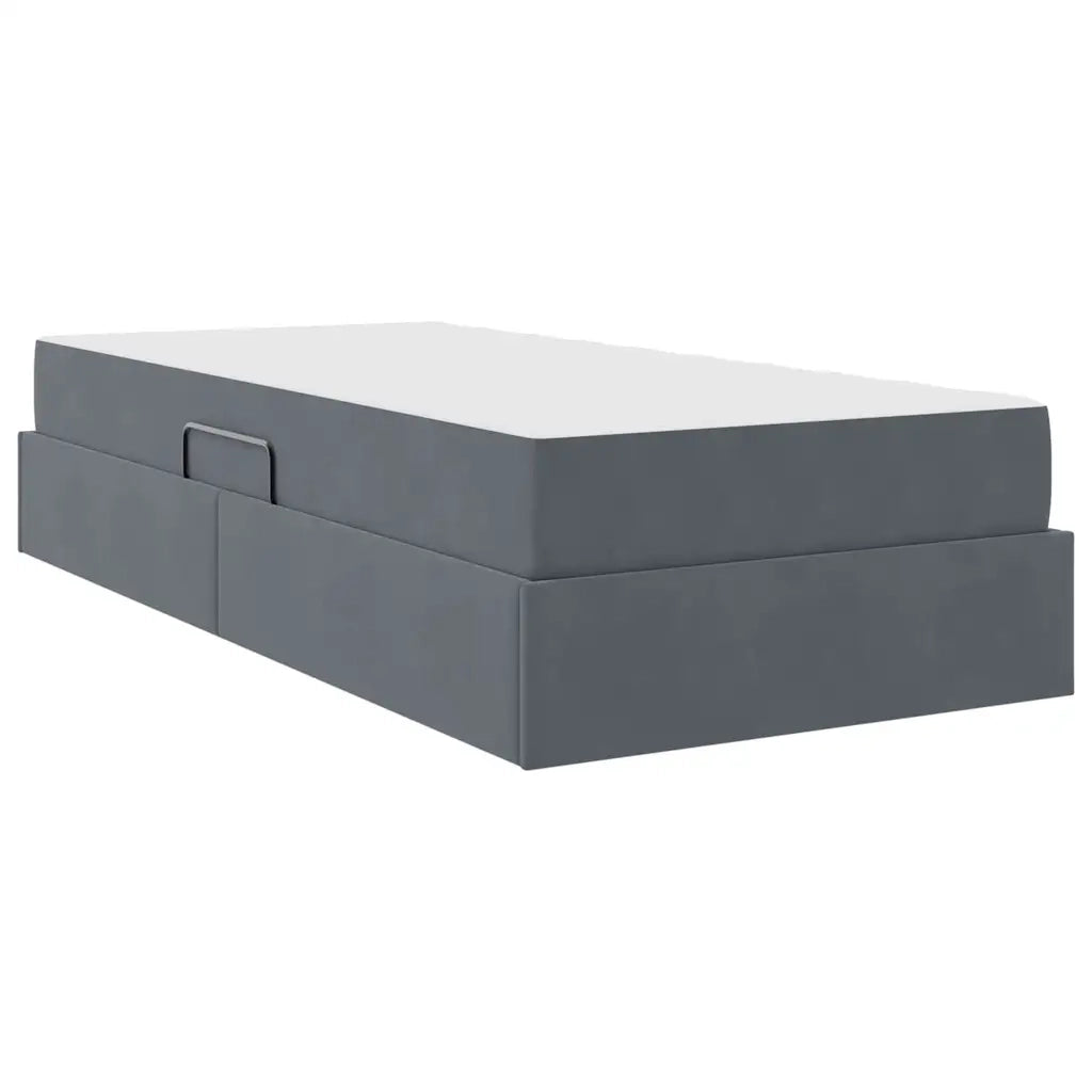 Letto con contenitore e materasso Grigio scuro 90 x 200 cm 3399695
