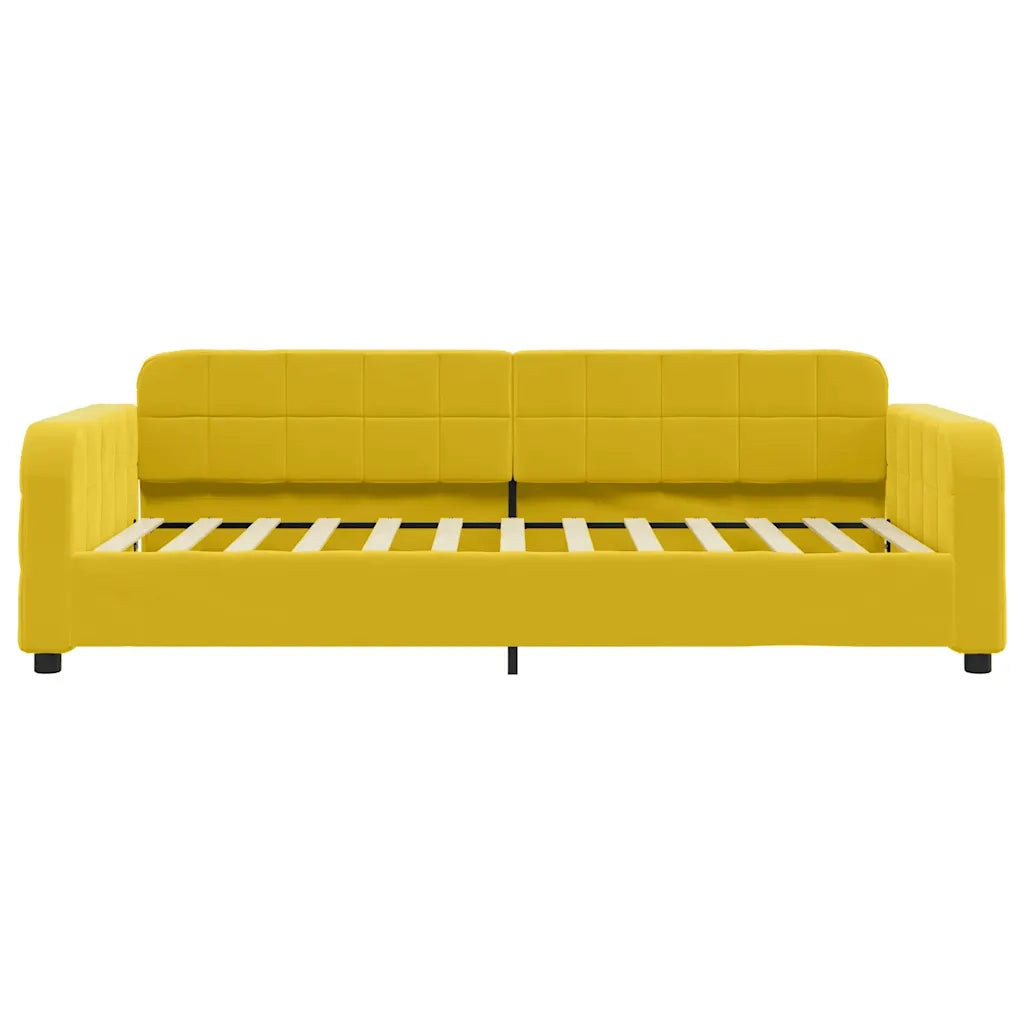 Divano Letto con Letto Estraibile Giallo 100x200 cm in Velluto 3196941
