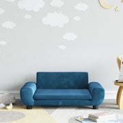 Divano per Bambini-Sofa-Divanetto Blu 70x45x33 cm in Velluto