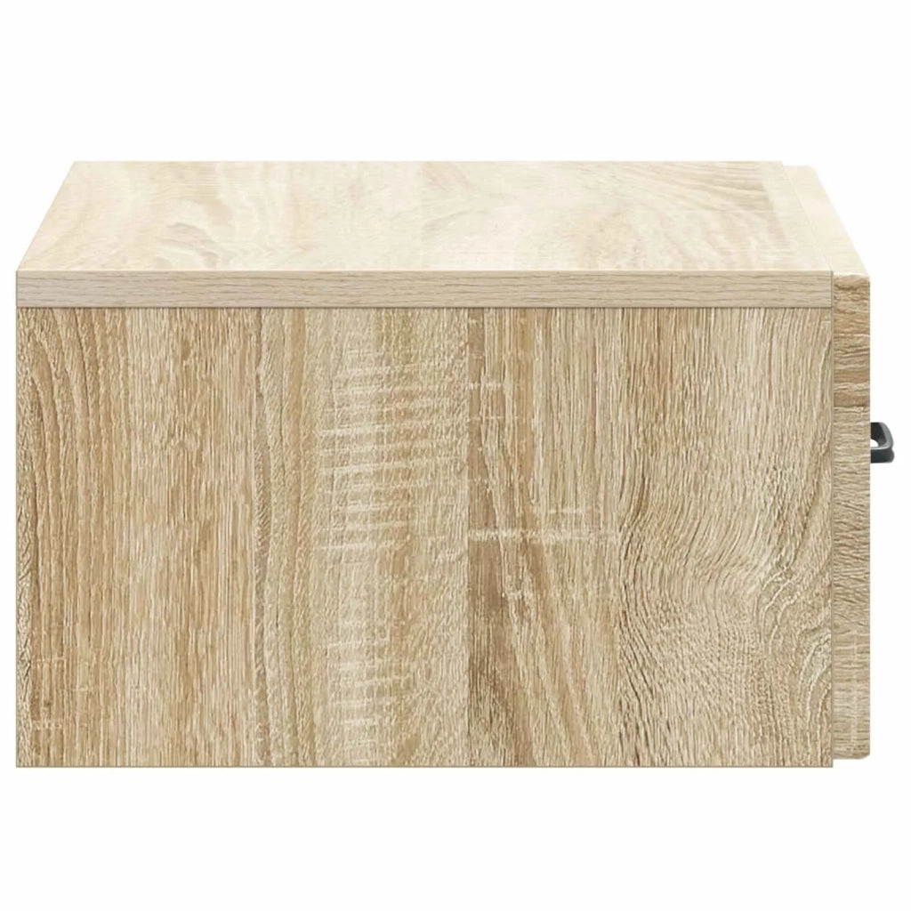 Set di 2 Comodini | Armadio da Notte | Mobiletto da notte a muro Rovere Sonoma 49 x 34,5 x 20 cm