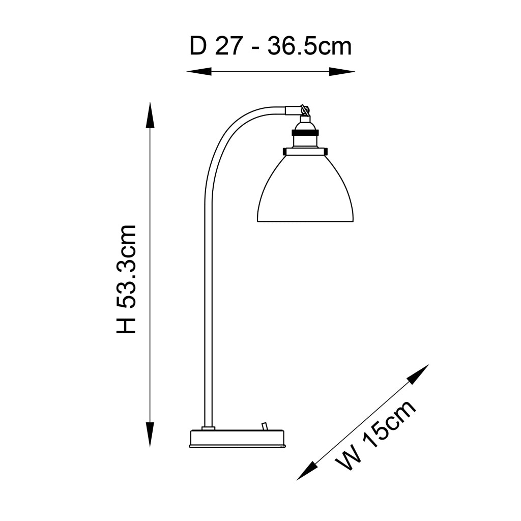 Lampada da tavolo industriale nichel vetro E14 Endon