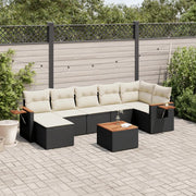Set Divani da Giardino con Cuscini 8 pz Nero in Polyrattan 3259438