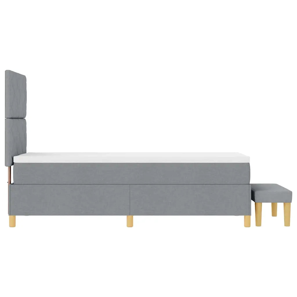 Letto a molle con testiera Grigio chiaro 200 x 80 cm Tessuto 3344331