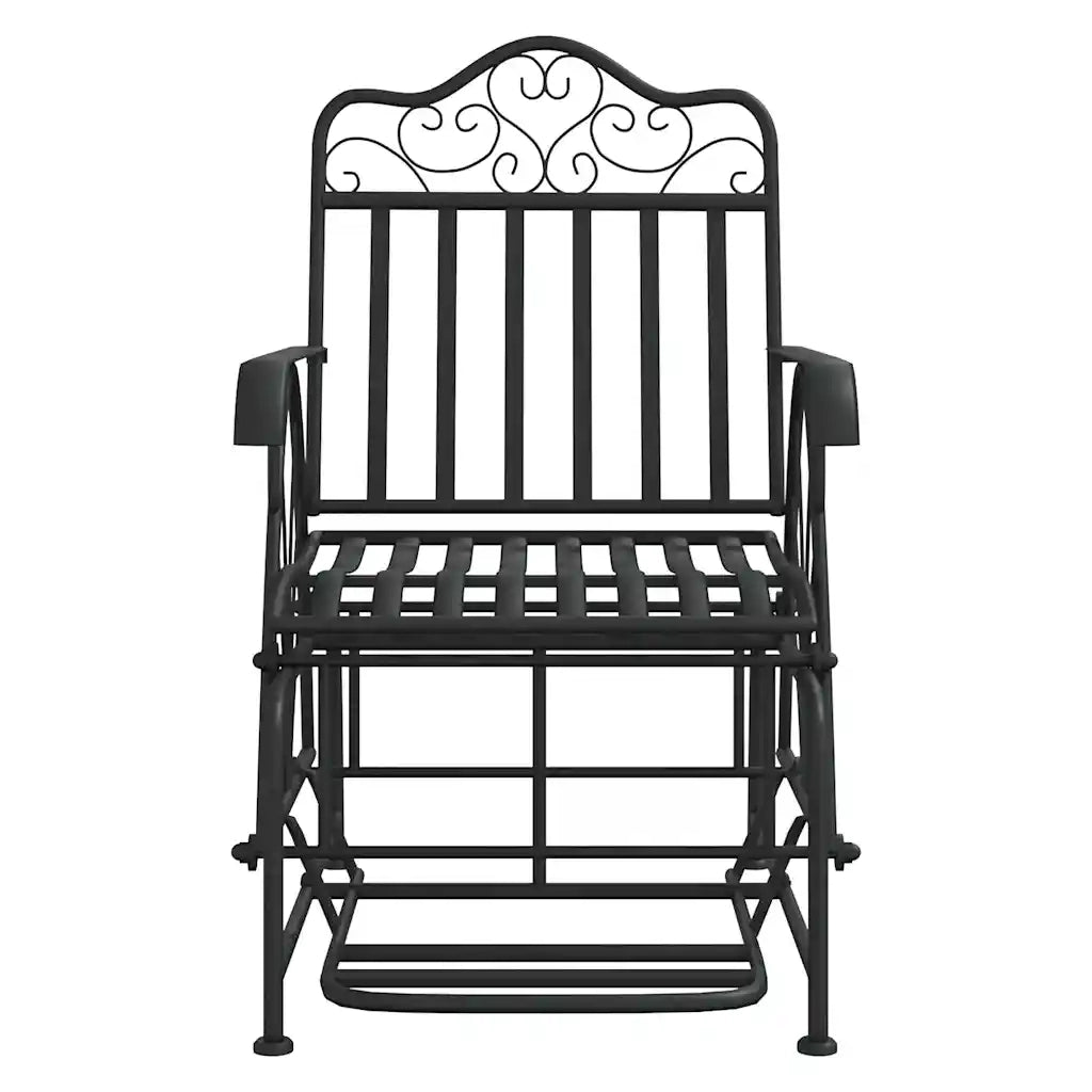 Panca da Giardino | Panchina Glider 61 cm Nera in Acciaio