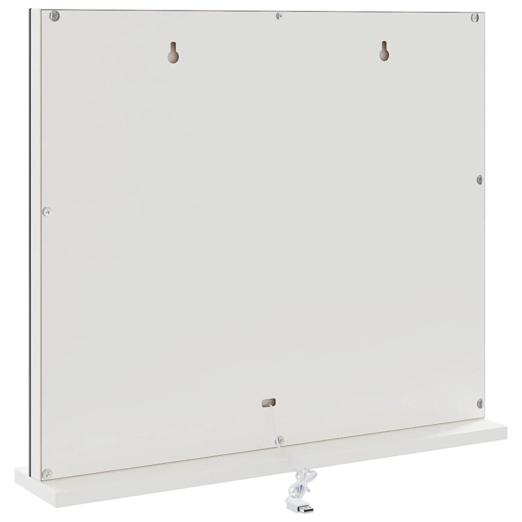 Specchio LED da Vanit¨¤ Bianco 50 x 10 x 44 cm Vetro e acciaio