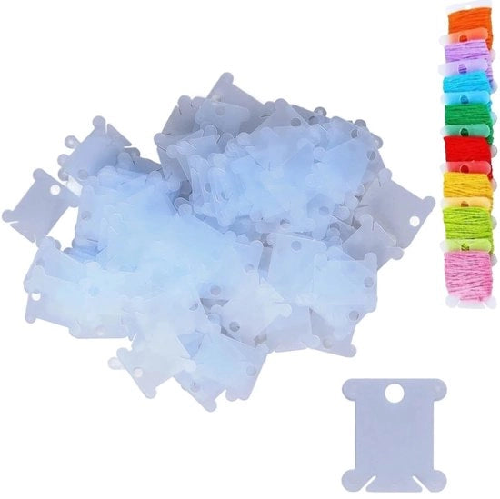 Organizzatore per filo di plastica - 200 pezzi - per lavori di cucito - azzurro - utile per cucire e lavori creativi - adatto per la casa