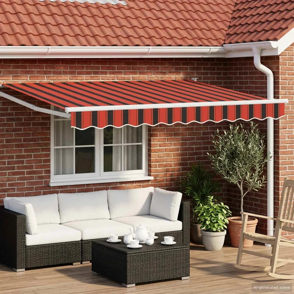 Tenda retrattile manuale Arancione, Nero e Giallo 3 x 2 m 3418889
