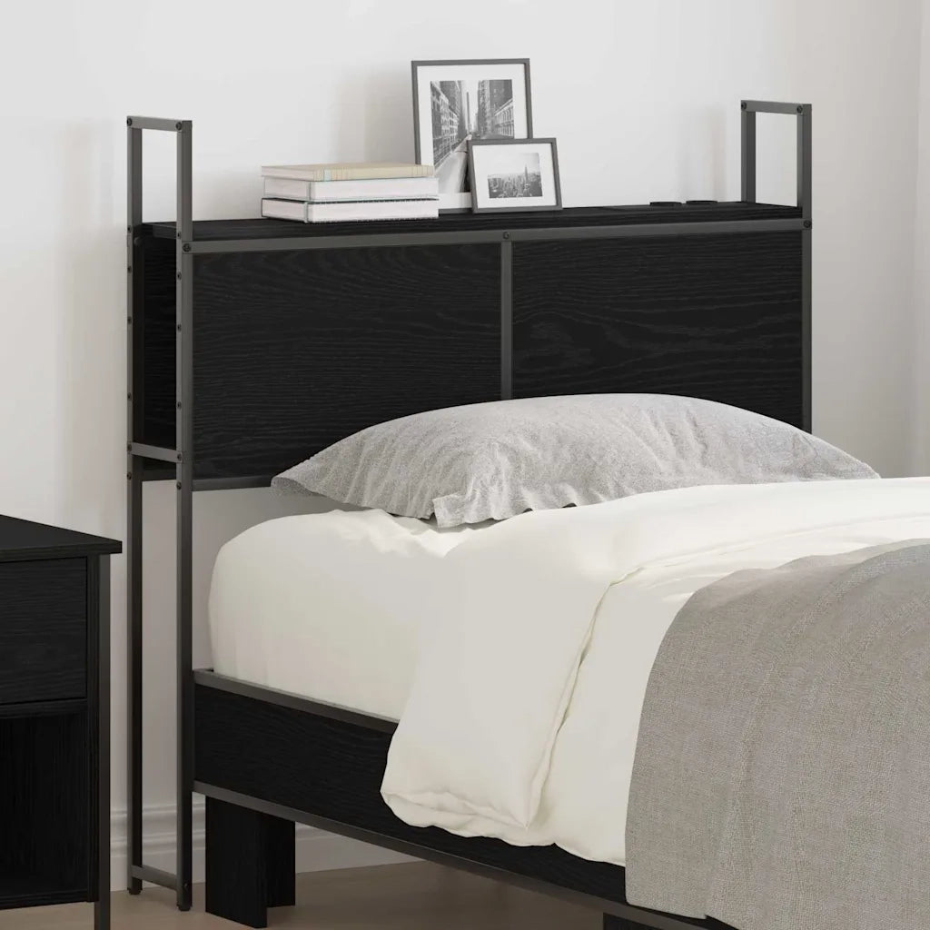 Testiera con Stazione di Carica e Storage Rovere nero 859790