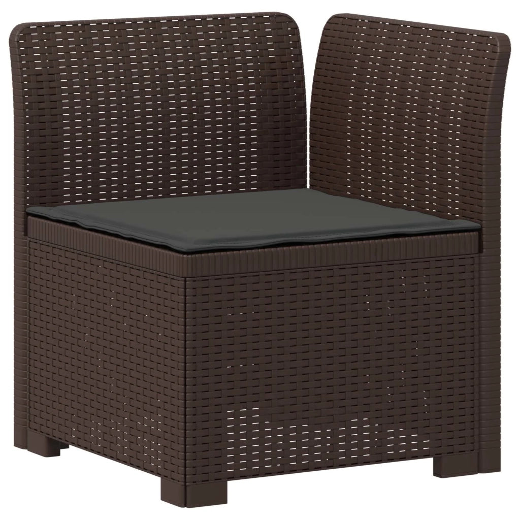 Divano da giardino 4 posti con cuscini aspetto rattan PP 3443931
