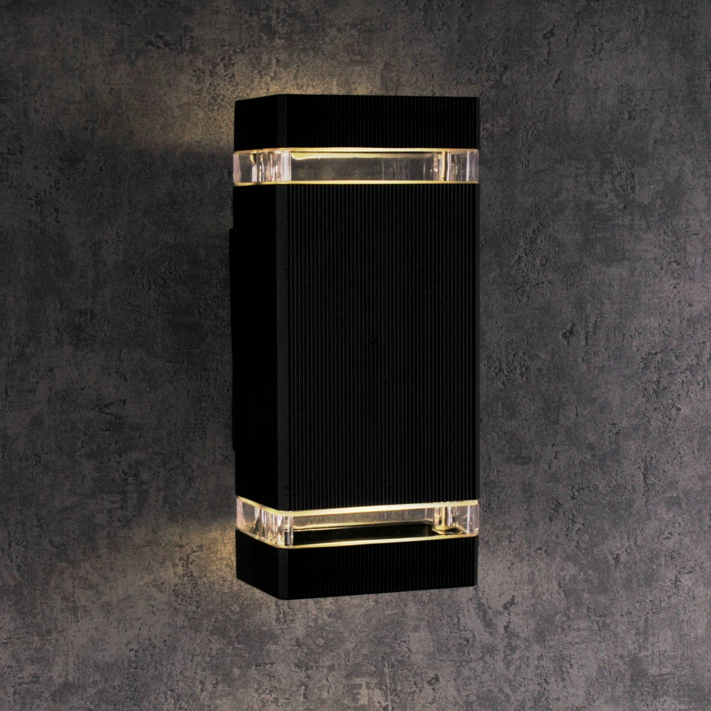 Applique esterno Polux Gilbert 2xGU10 IP44 nero opaco