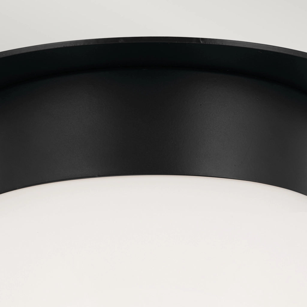Plafoniera Albers Kichler nera sfera opale E27 1 luce