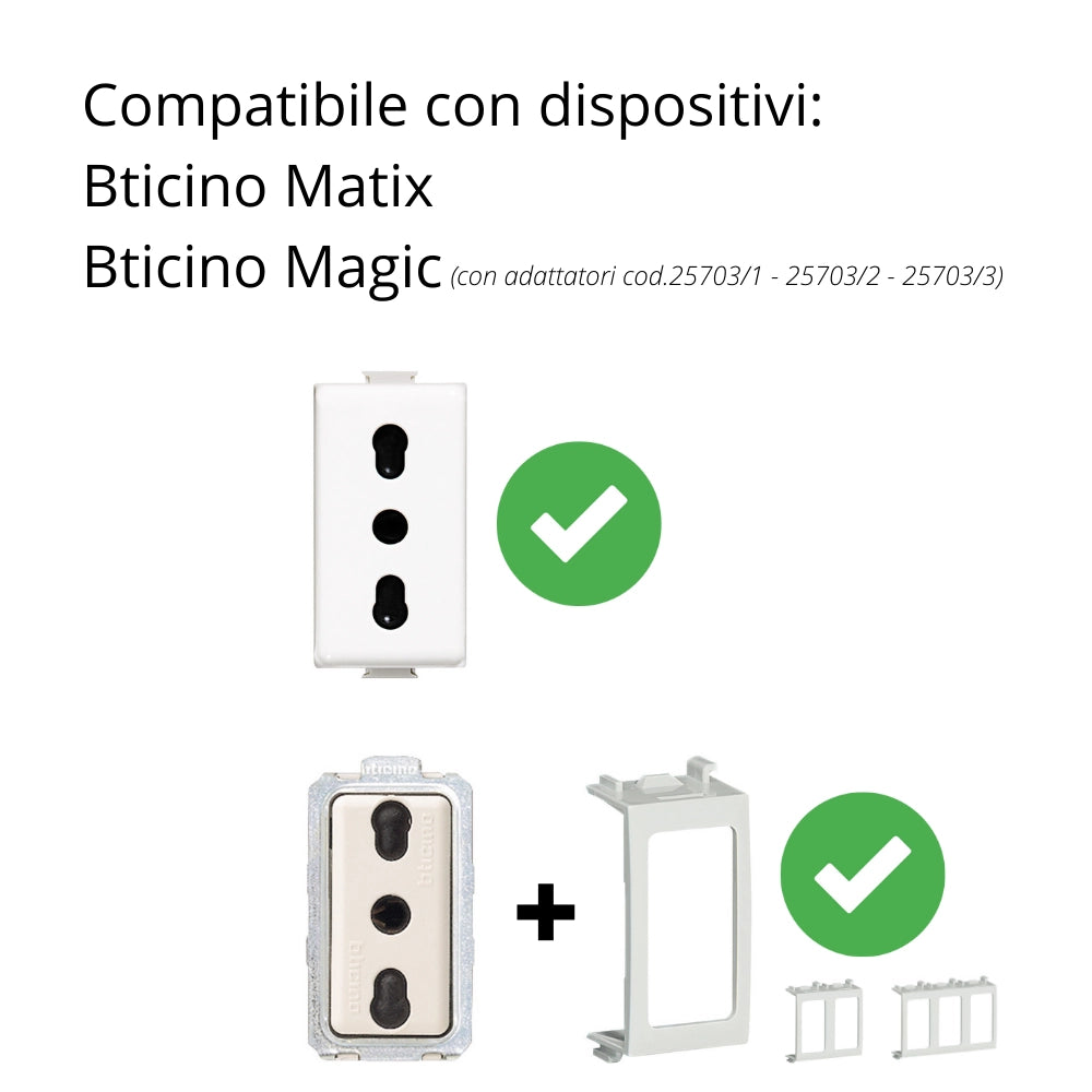 Custodia ip40 bticino 25402 per serie matix 2 moduli