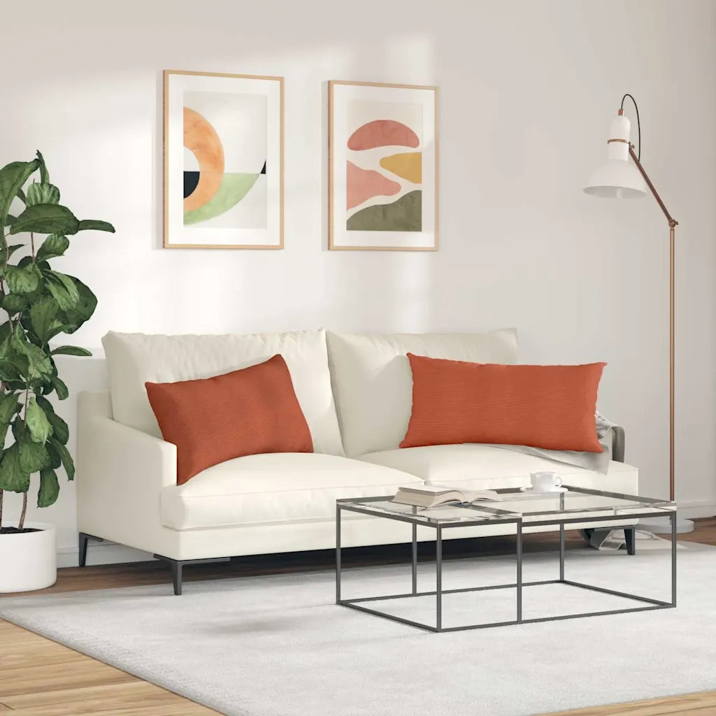 Cuscini da Divano 2 pcs Rosso Arancio 80 x 40 cm 42013738