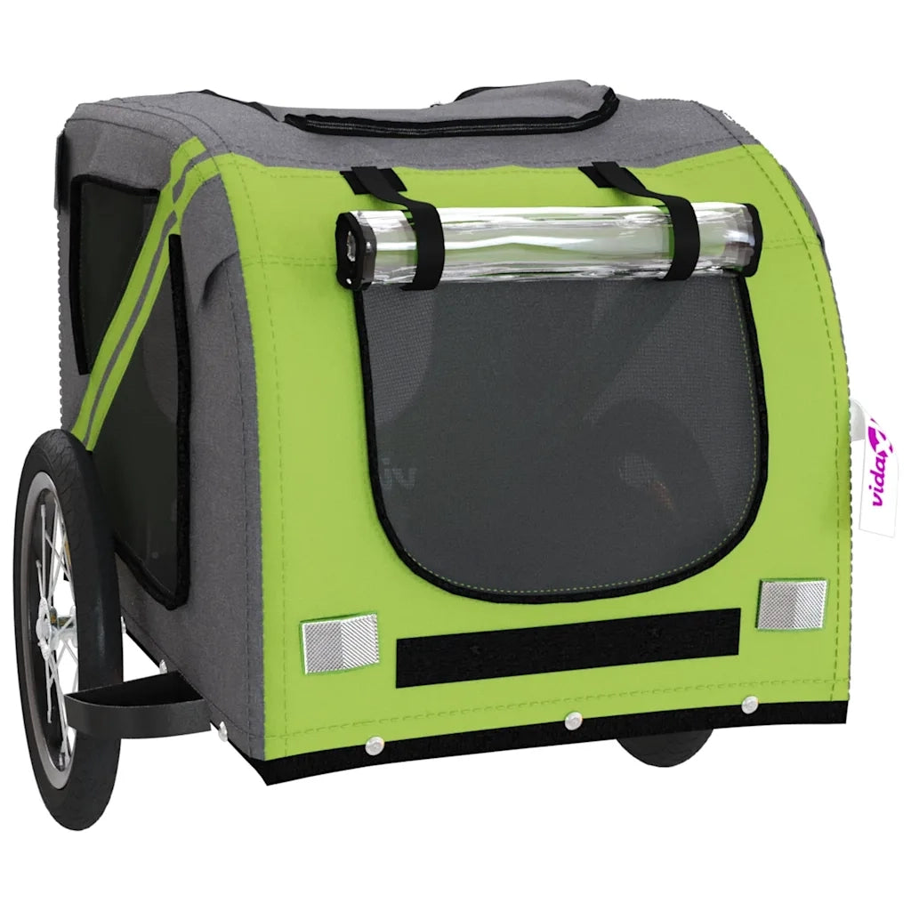 Rimorchio da Bici per Animali Verde e Grigio Oxford e Ferro 93878