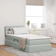 Letto con Contenitore Grigio chiaro 90 x 200 cm Velluto 3370851