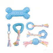 Set di Giochi per Cuccioli - 7 Pezzi - TPR e Cotone - Per Cuccioli e Piccoli Cani