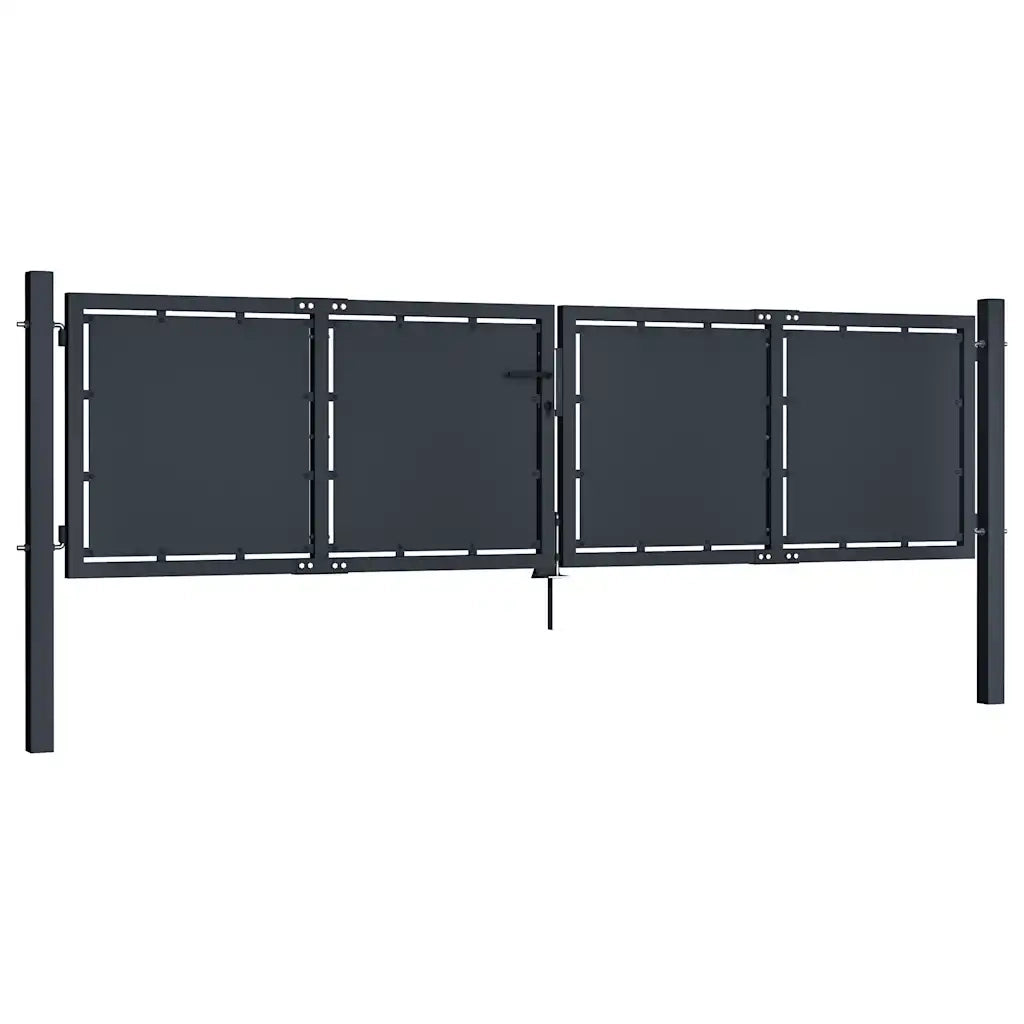 Cancello da Giardino in Acciaio 300x100 cm Antracite 144524
