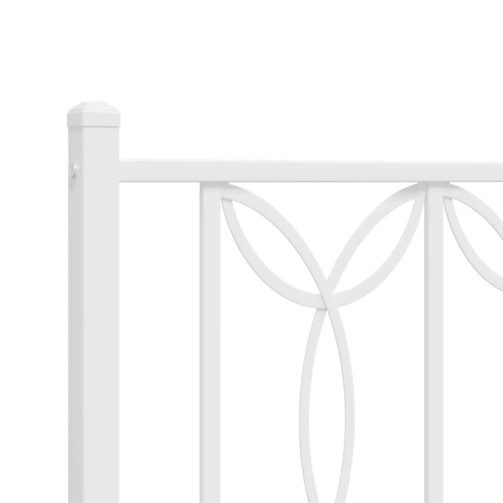 Giroletto con Testiera Metallo Bianco 140x190 cm 376177