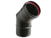 GOMITO A 45  ° PER STUFE A PELLET NERO OPACO ALA PELLET AETERNUM   EE ¸ mm.100    ALA