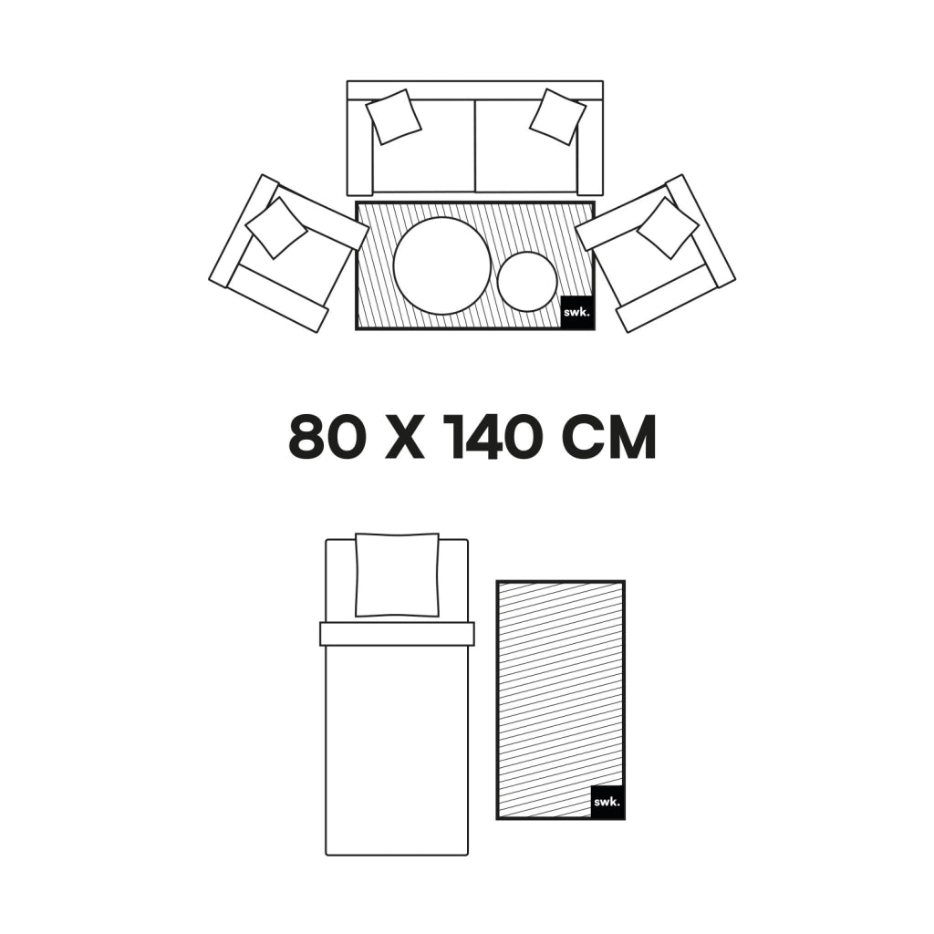 Tappeto da interno a righe ocra e bianco