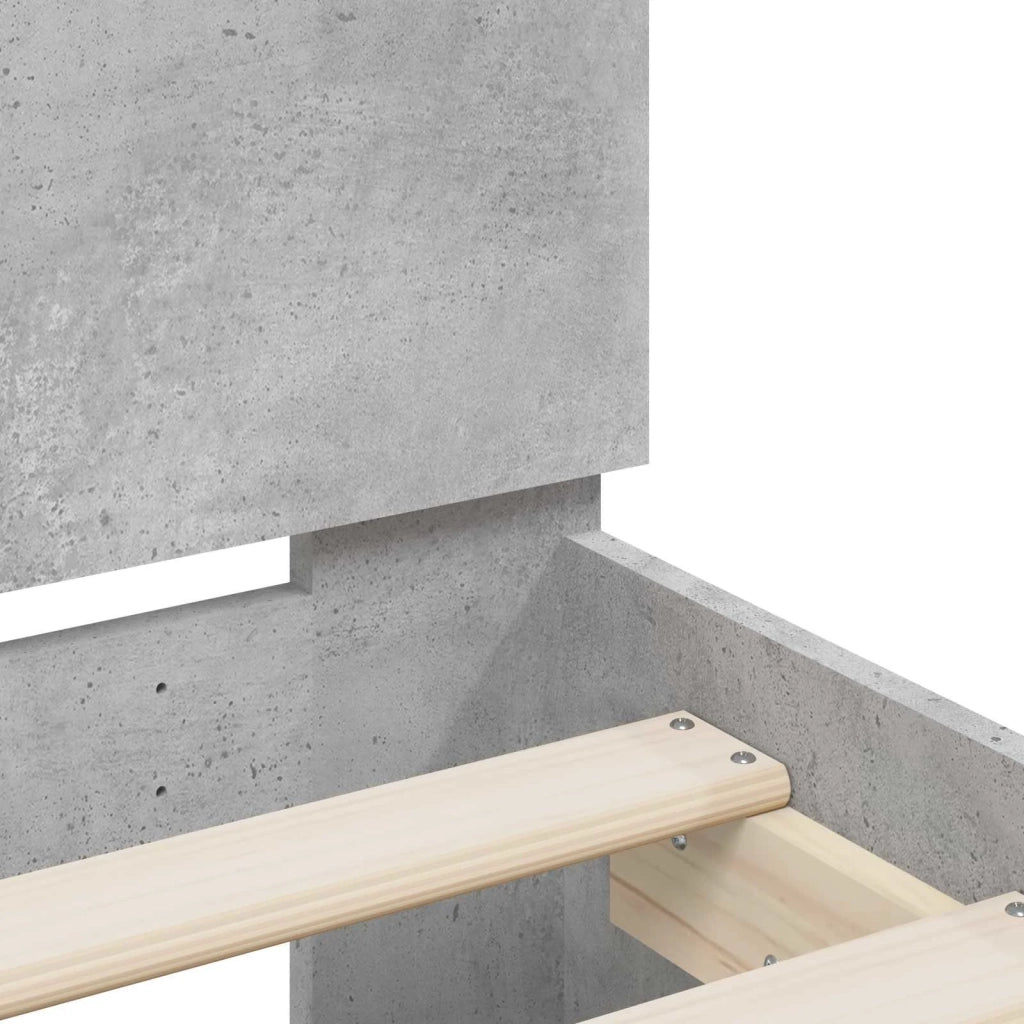 Struttura letto con testata-Giroletto Grigio Cemento 80 x 200 cm 534279