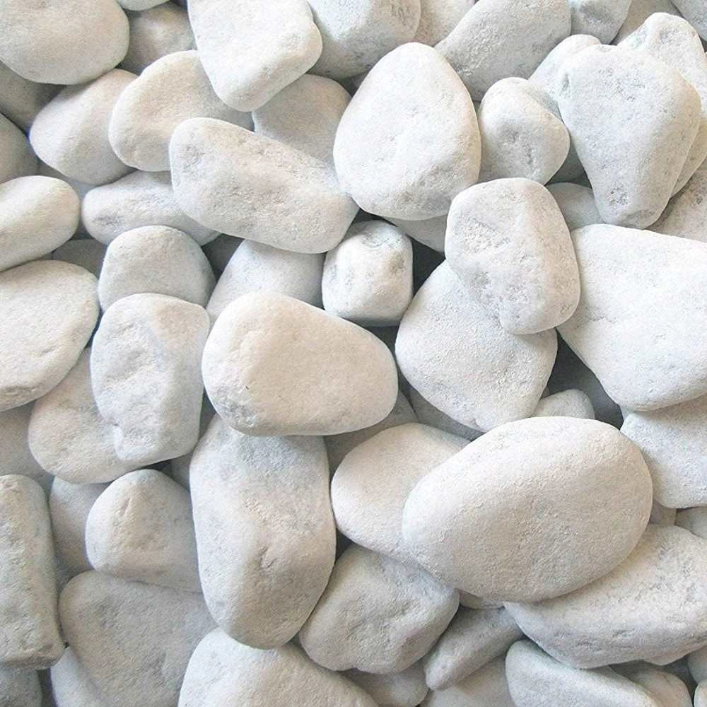 Ciottoli bianco valle d'itria pietre naturali decorativi giardini aiuole vasi *** misura 40/60, formato 25 kg, confez...