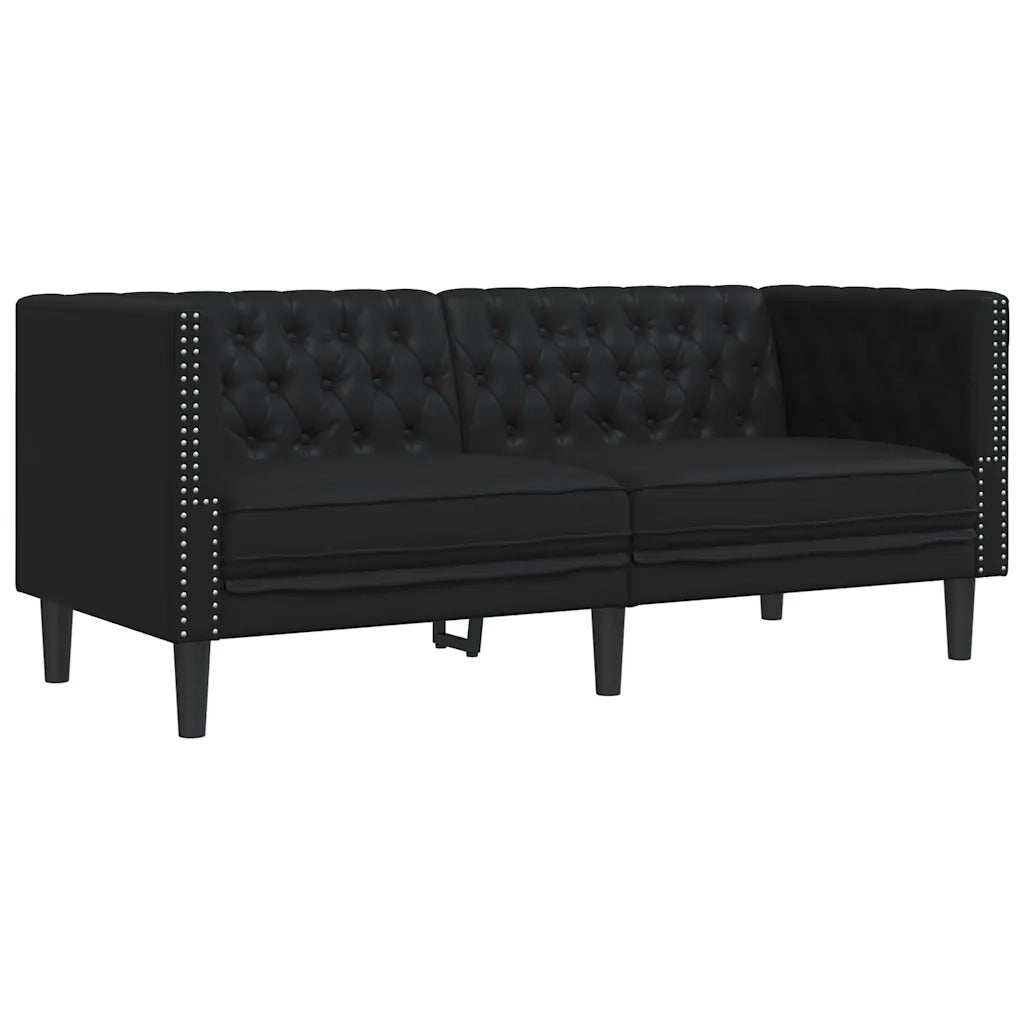Divano | Divano da soggiorno | Sofa Chesterfield Nero in Similpelle